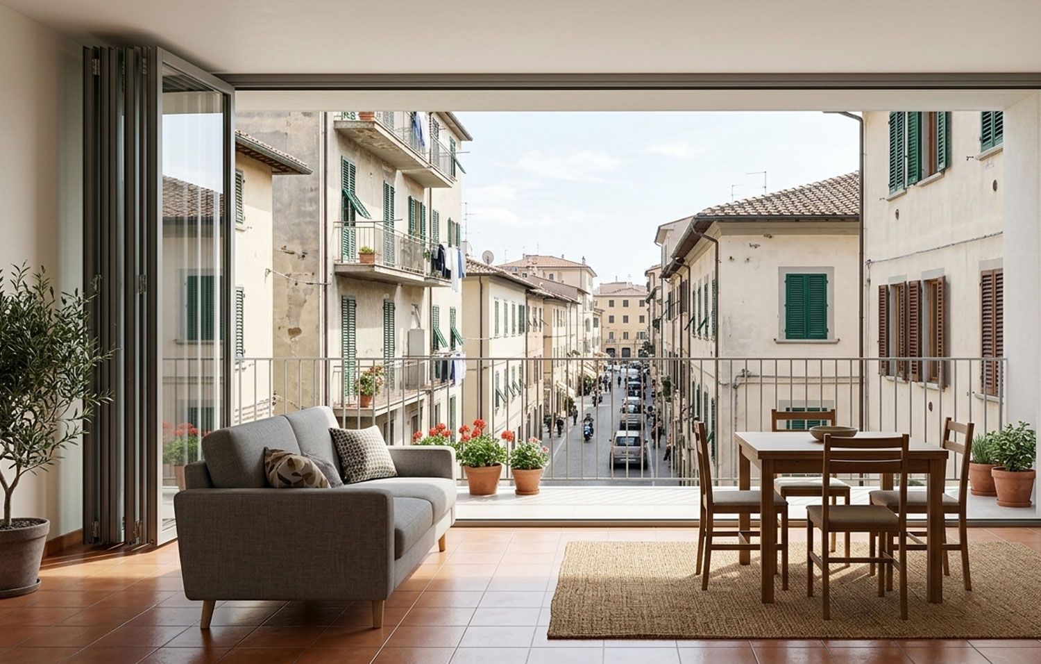 Vetrate panoramiche a impacchettamento